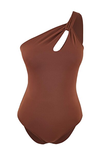 Trendyol Collection Brauner, einseitig ausgeschnittener, detaillierter, bedec...