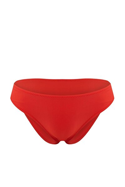 Trendyol Collection Roter Brazilian Basic Bikini-Unterteil mit normaler Taill...