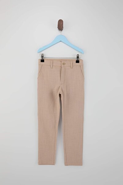 TRENDYOLKIDS Steinfarbene, gerade gewebte Hose TKDSS26PL00002