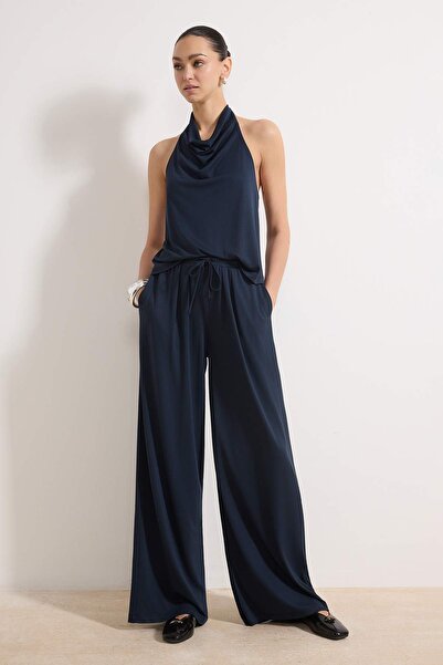 Trendyol Collection Black Fitted/Sleeveless Pique Knitted Bottom-Top Set Twos...