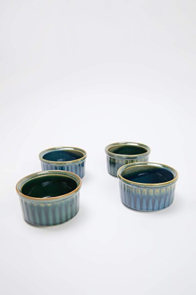 TRENDYOLMİLLA HOME 4-Piece Porcelain Bowl & Soufflé Container Set 10cm Tphss2...