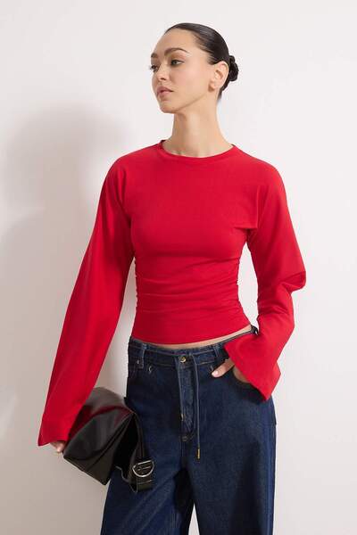 Trendyol Collection Rote Strickbluse TWOAW26BZ00293