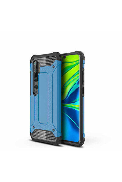 kilifone Mi Note 10 Lite uyumlu Kılıf Çİft Katman Koruyucu Crash Military Tan...