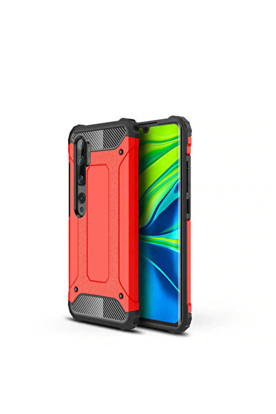 kilifone Mi Note 10 Lite uyumlu Kılıf Çİft Katman Koruyucu Crash Military Tan...