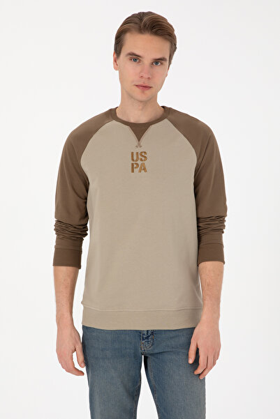 U.S. Polo Assn. Erkek Bisiklet Yaka Regular Fit Haki İnce Sweatshirt 50315420...