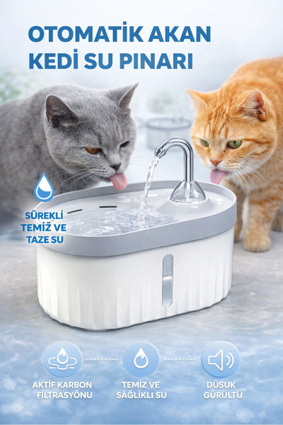 GenelTedarik KEDİ KÖPEK SU KABI OTOMATİK SU ŞELALESİ SU PINARI