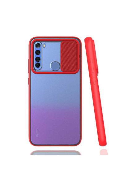 noktaks Xiaomi Redmi Note 8 Kılıf Kamera Sürgü Mat Arka Yüzey Renkli Çerçeve ...
