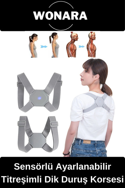 Wonara #Korse Elektronik Ortopedik Sırt Omuz Ayarlanabilir Şarjlı Sensörlü Ti...