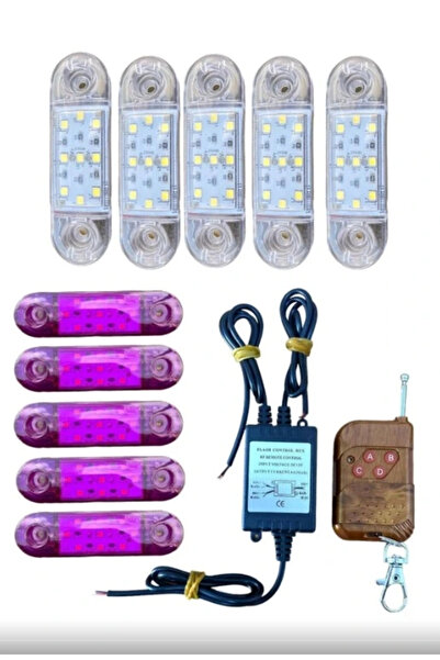 E.K.Tuning Uzaktan Kumandalı 9 Ledli 10 Adet Tombul Parmak Led Mor Beyaz