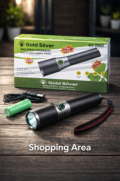 Shopping Area Gold Silver GS-2060 En Yeni Model El Feneri