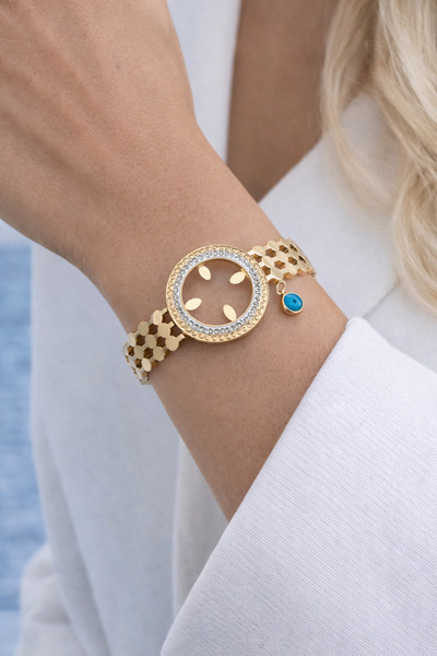 Yush aksesuar ÇEYREK TAKILAN ÇELİK KELEPÇE BİLEKLİK