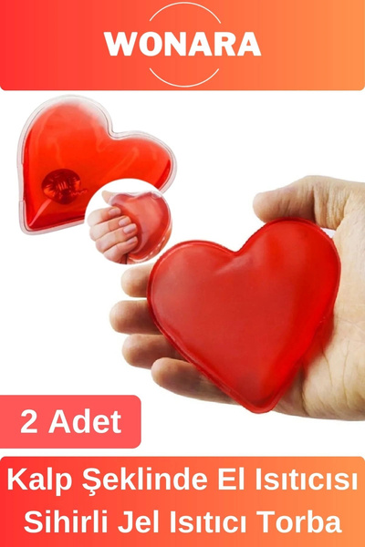 Özel Tasarım Tekrar Kullanılabilir Kalp Şeklinde Sıvı Jel Isıtıcı Taşınabilir Cep Sobası 2'li Set