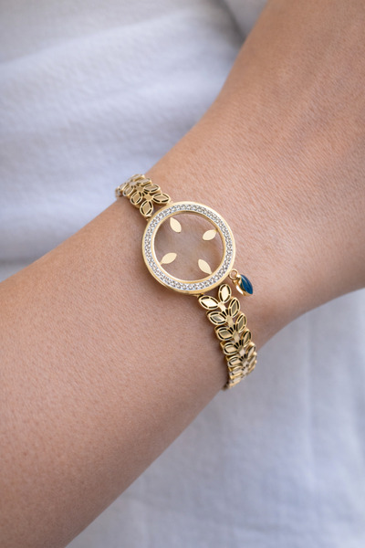 Yush aksesuar ÇEYREK TAKILAN ÇELİK KELEPÇE BİLEKLİK