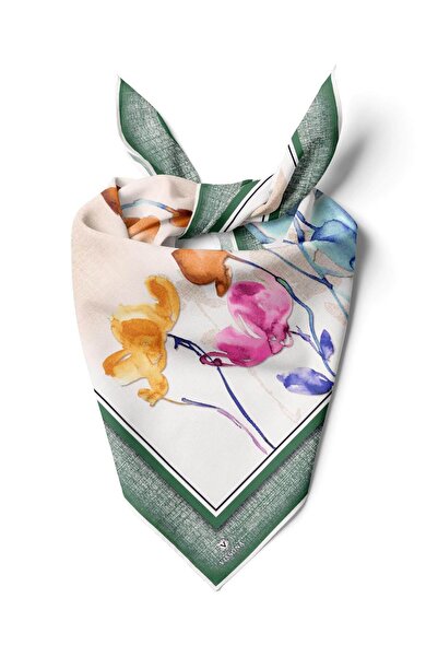 Vissona %100 İpek Kadın Desenli Bandana 80x80