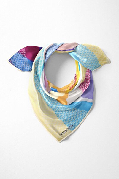 Vissona %100 İpek Kadın Desenli Bandana 80x80