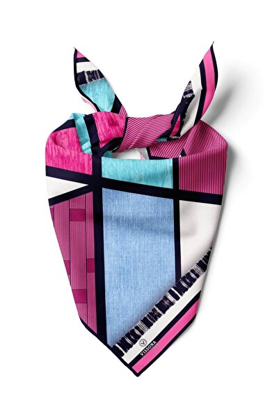 Vissona %100 İpek Kadın Desenli Bandana 80x80