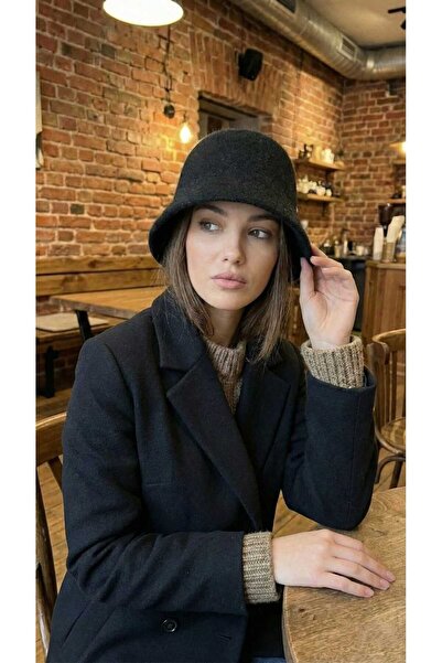 LAGRANZE Kadın Yün Keçe Bucket Şapka