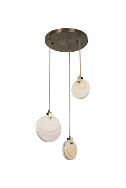 LADCO AYDINLATMA M-7106-3Y-151520 ÜÇLÜ YUVARLAK MERMER AVİZE