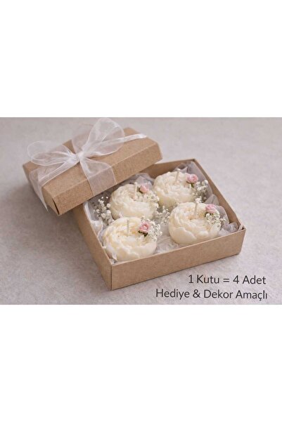 LUMİNA Kokulu Mini Şakayık Çiçek Aromaterapi Buhurdanlık Mumu – 4’lü Set | El...