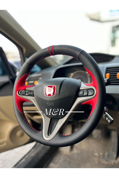 M&R OTO KILIF AKSESUAR Honda Civic Fd6 Spor Kaplama Deri Direksiyon Kılıfı