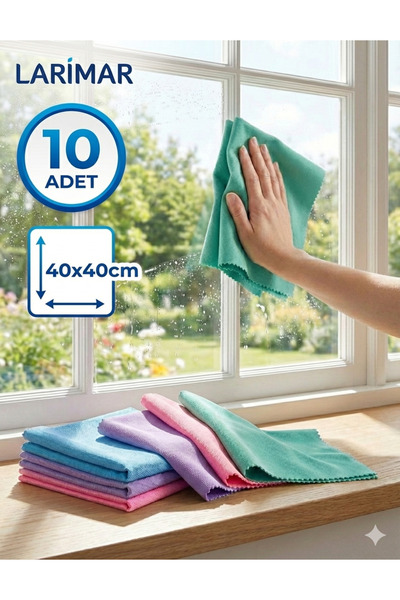 Larimar Premium 10 komada 40x40cm mikrofiber krpa za staklo i čišćenje - Ne o...