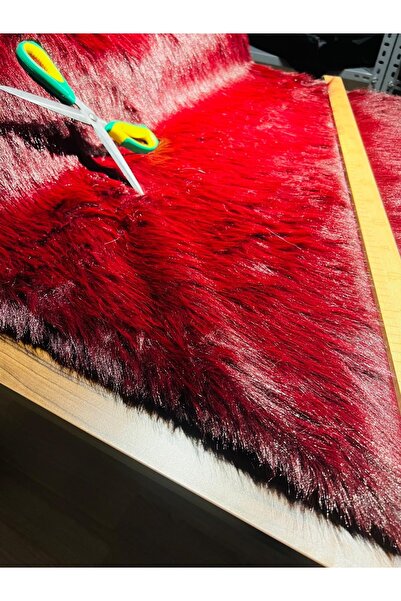 Atlas Kumass Lüks Kürk Kumaş bordo