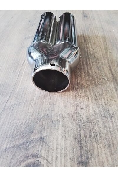 EGZOZCUM | Universal Çiftli Nikelaj Egzoz Ucu - Her Araca Uyumlu Sessiz Model