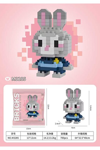 Genel Markalar Bricks Judy Hopps Tavşan Yap boz 3D Puzzle Mini Yapı Oyuncak.