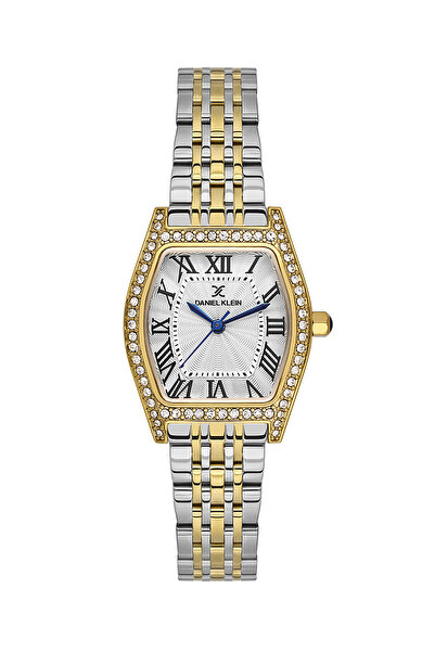 Daniel Klein ساعة نسائية فاخرة من الفولاذ المقاوم للصدأ باللونين الفضي والذهب...