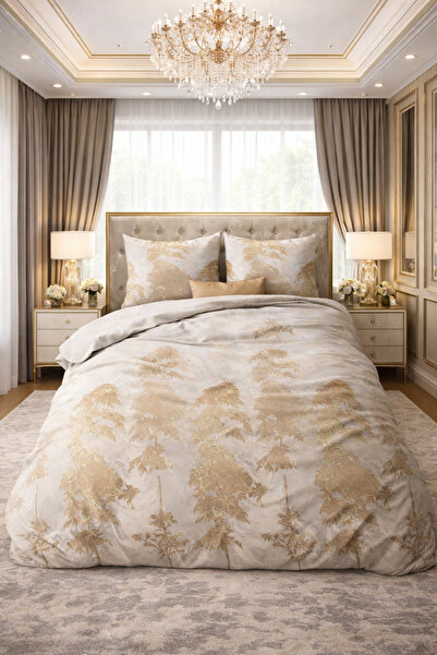 Sleeptime Bed linen, Treasure Three Gold, for 1 person, Microfiber, Gold, 140...