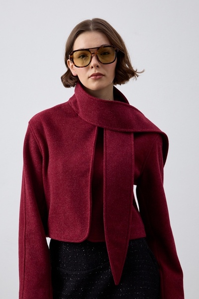 laulei Shawl Collar Wool Coat