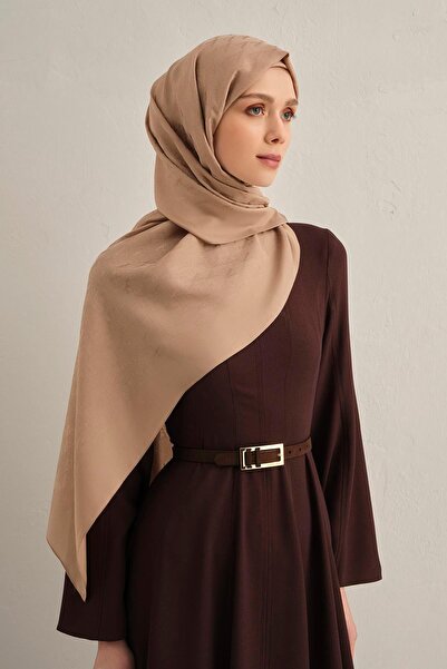 Armine شال بامورا - منقوش بنقشة مونوغرام 3 - بيج 05