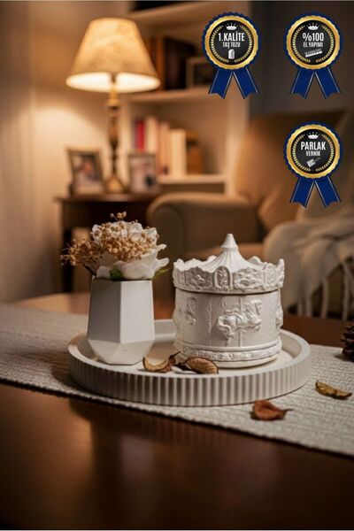 RemStone Dekoratif Obje & Biblo Vazo & Atlı Karınca Kokulu Mum Seti – Sunum T...