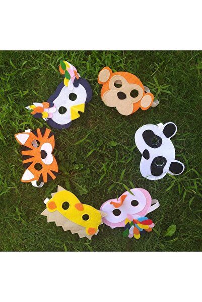 MOTOR BECERİ OYUNCAK Keçe 6'lı Oyun Maskesi Seti