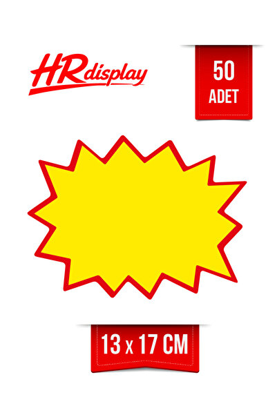 HR Display Sarı Yıldız Fiyat Etiketi 13×17 cm – 50 Adet Mağaza, Bakkal ve Süp...