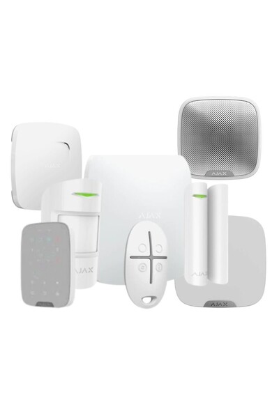 Ajax Hub Kit Kablosuz Hırsız Alarm Seti Duman Isı Co Dedektörü Keypad İç ve D...