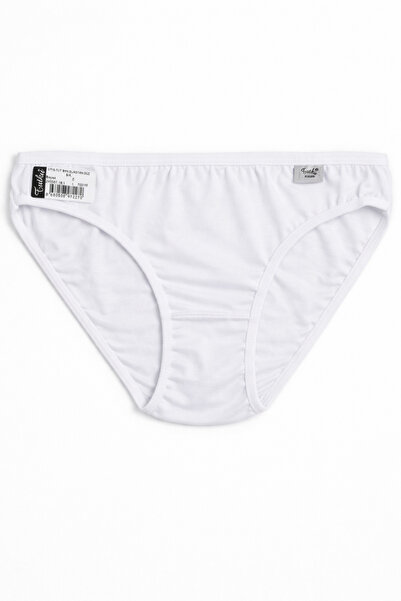 Tutku Elastan Düz Bikini-Külot-Beyaz- 12'li