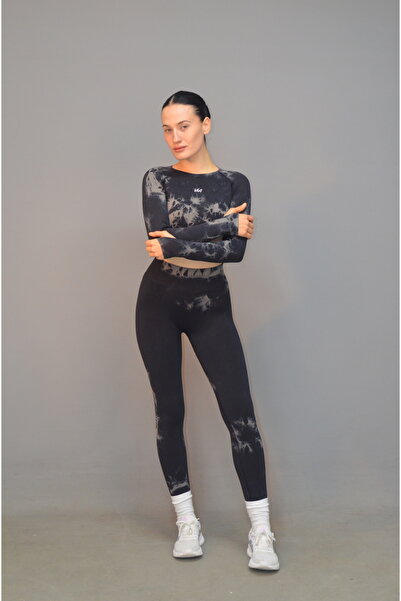 Viafitwear Seamless Batik Desen Tayt&Crop Takım