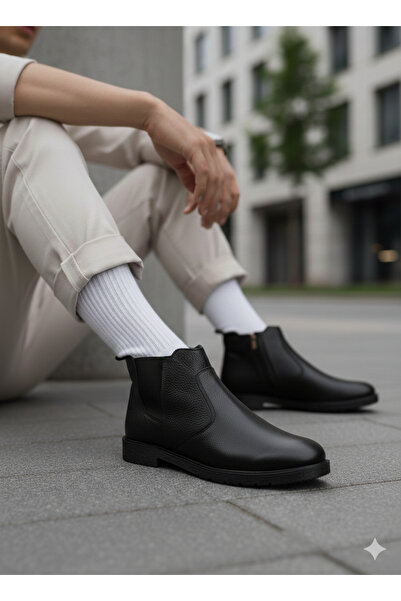 Oregon Shoes ®   حذاء رجالي I 101 تشيلسي كاجوال بسحاب مرن من الجلد الطبيعي ال...