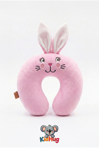 KidHug Pernă de gât din pluș brodată - Extra moale pentru copii - 30CM - 30 CM