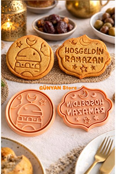 Günyan Store Hoşgeldin Ramazan Kurabiye Kalıbı Hamur Şekillendirici 2’li Set