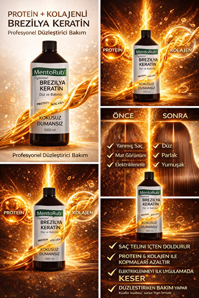 MentoRub بروتين وكولاجين كيراتين برازيلي - علاج احترافي لفرد الشعر