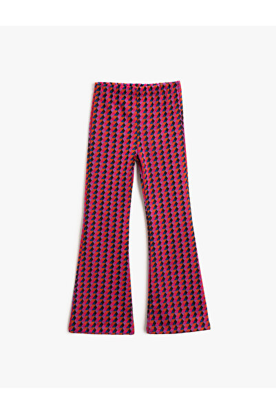 Koton Girl's Purple Patterned Trousers 3WKG40223AK