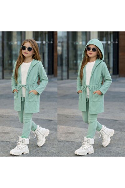 KOKOŞ BEBEK 3-компонентен комплект от еластични дрехи за момичета – блуза с к...