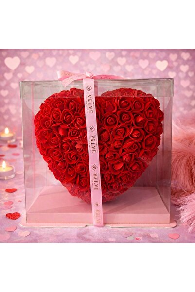 velve Heart-shaped floral arrangement, with foam roses, handmade, in gift box...