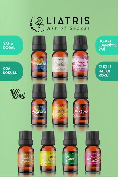 liatris 10lu set2 esansiyel uçucu yağ,hava nemlendirici,buhurdanlık,oda parfü...