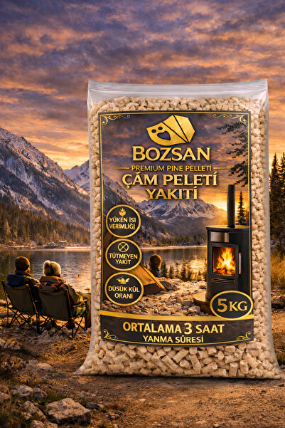 Bozsan Yüksek Isı Değerli A1 Kalite 5KG Dumansız %100 Çam Peleti Yakıtı 5KG 6mm
