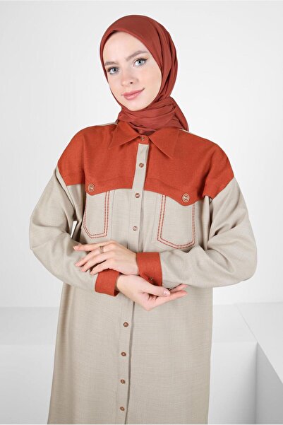Alvina İKİ RENKLİ GÖMLEK TUNİK 44135