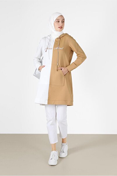 Alvina İKİ RENKLİ YAZI BASKILI EŞOFMAN TUNİK 42178