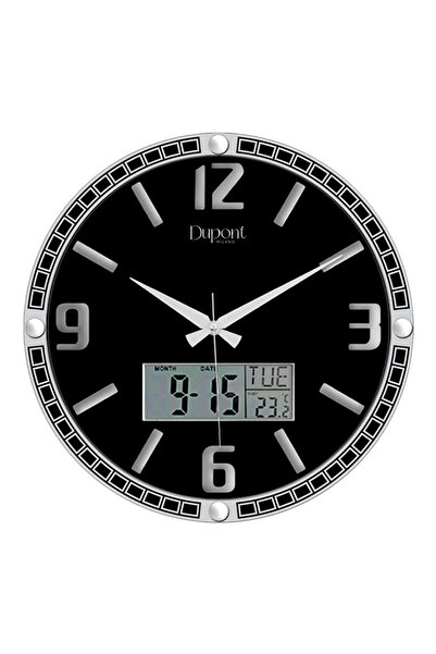 Dupont milano DUPONT-T-710-A Dijital Termometreli ve Takvimli Duvar Saati Sil...